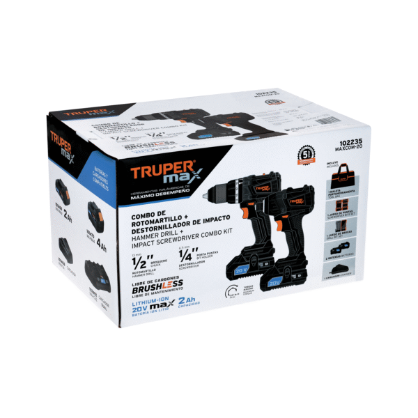 Combo rotomartillo y destornillador de impacto, 20V, MAX - Imagen 2