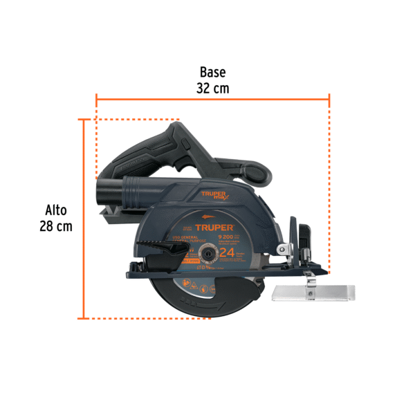 Sierra circular 6-1/2", 20V, s/accesorios, TRUPER MAX - Imagen 3