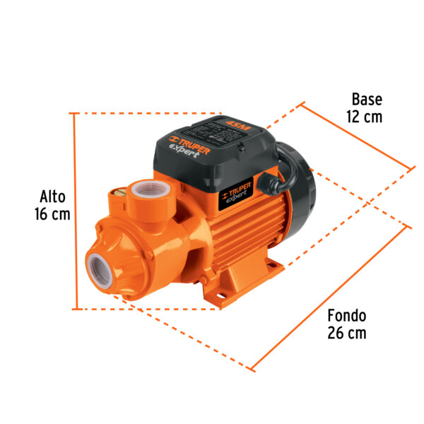 Bomba periférica 1/2HP, altura máx 45m, uso agrícola, EXPERT - Imagen 5