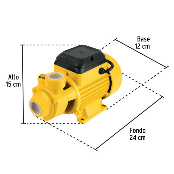 Bomba periférica 1/2HP, altura máx 20m, uso agrícola, PRETUL - Imagen 8