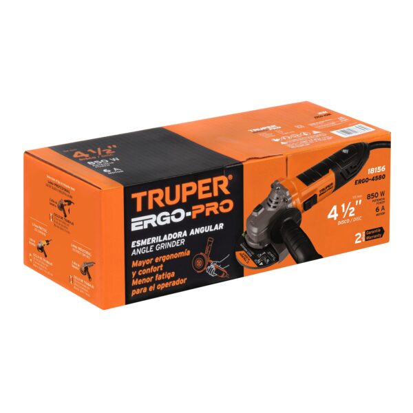 Esmeriladora angular 4-1/2", 850W, TRUPER ERGO PRO - Imagen 8