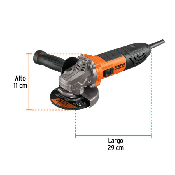 Esmeriladora angular 4-1/2", 850W, TRUPER ERGO PRO - Imagen 12