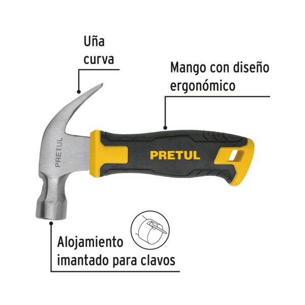 Martillo 10 oz, mango comfort grip, Pretul - Imagen 3