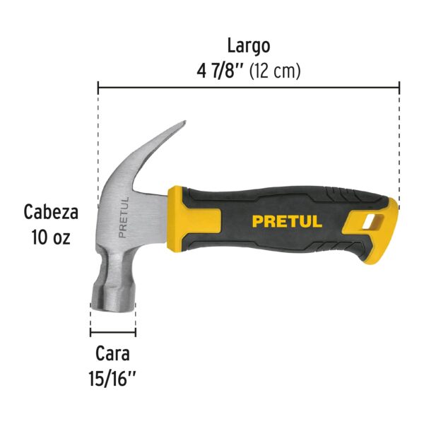 Martillo 10 oz, mango comfort grip, Pretul - Imagen 4