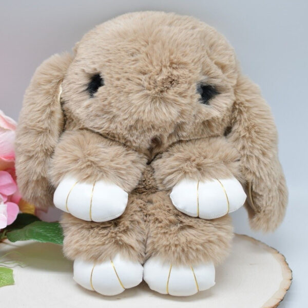MOCHILA PELUCHE TEXTURA PEIL DE CONEJO CON CADENA - Imagen 2