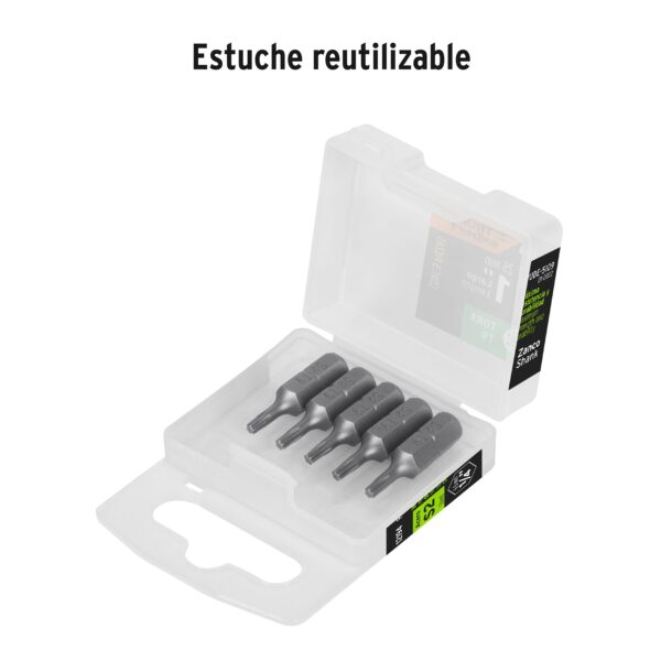 Estuche con 5 puntas torx T9 largo 1", Truper Expert - Imagen 5