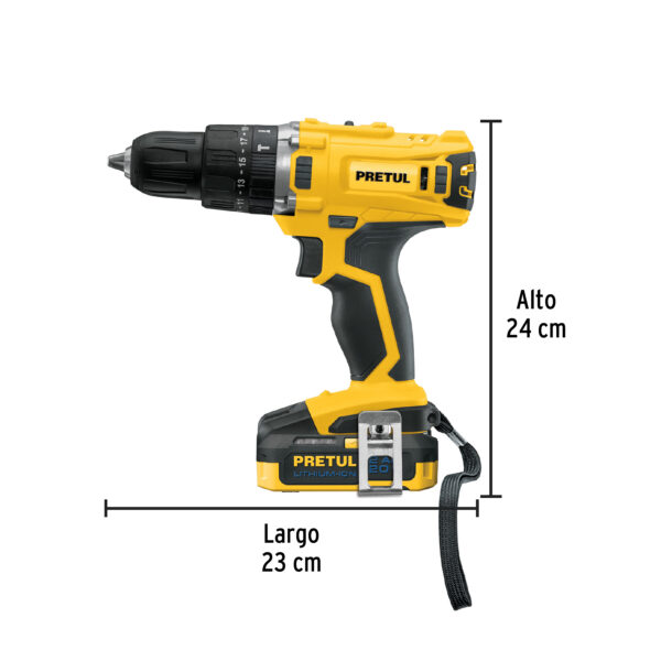 Rotomartillo 1/2", 20V, 1 batería 2Ah, PRETUL - Imagen 5