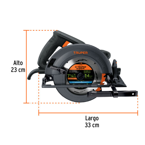 Sierra circular 7-1/4", 1800W, TRUPER INDUSTRIAL - Imagen 4